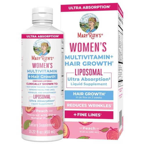 MaryRuth Organics Women's Multivitamin Lustriva Hair Growth Liposomal | Biotin | Vitamin D, B | Clinically Tested for Thicker Hair