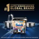 Finish Ultimate Plus Infinity Shine Dishwasher Pods, No Pre-Rinse Dishwasher Detergent Tabs with Protector Shield & CycleSync Technology, Removes Burnt-On Stains, Scrubbing Power, Degreases,62 Count
