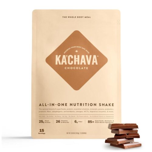 Ka’Chava All-In-One Nutrition Shake Blend, 85+ Superfoods & Nutrients, Meal Replacement, Greens Plant-Based Superfood Powder Protein Drink, Digestive Enzymes
