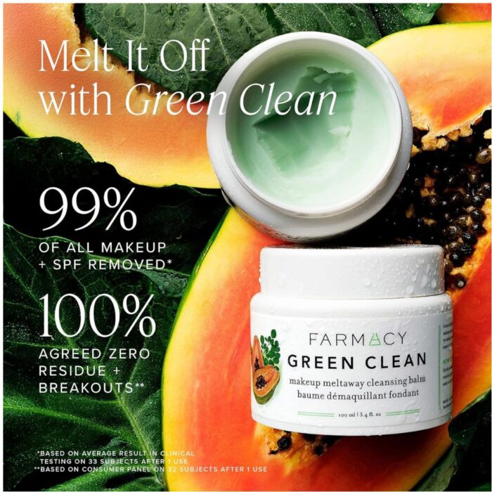Farmacy Makeup Remover Cleansing Balm - Green Clean Waterproof Makeup Remover + Oil Based Cleanser - Image 5
