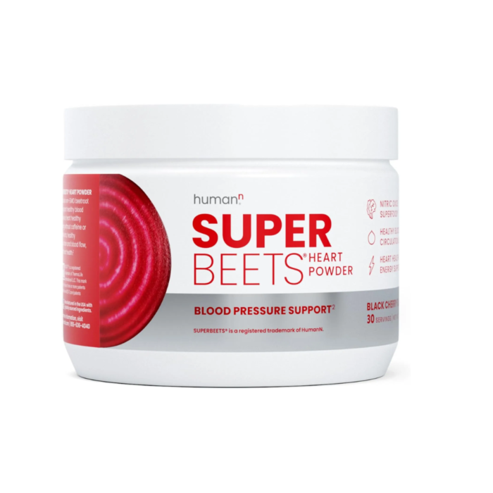 humanN SuperBeets Beet Root Powder - Nitric Oxide Supplement for Heart Health, Circulation & Blood Pressure Support - Non-GMO Superfood, Beetroot Powder Black Cherry, 30 Servings