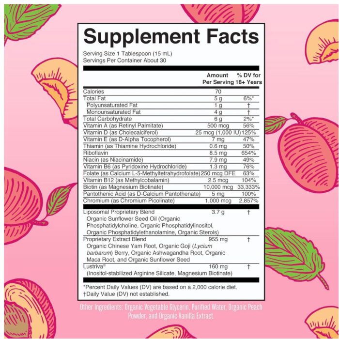 MaryRuth Organics Women's Multivitamin Lustriva Hair Growth Liposomal | Biotin | Vitamin D, B | Clinically Tested for Thicker Hair - Image 6