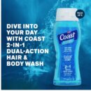 Coast 2-in-1 Hair and Body Wash, Classic Scent - Men's Body Wash, Shampoo & Conditioner - 6 Pack x 18 Fl Oz - Moisturizing