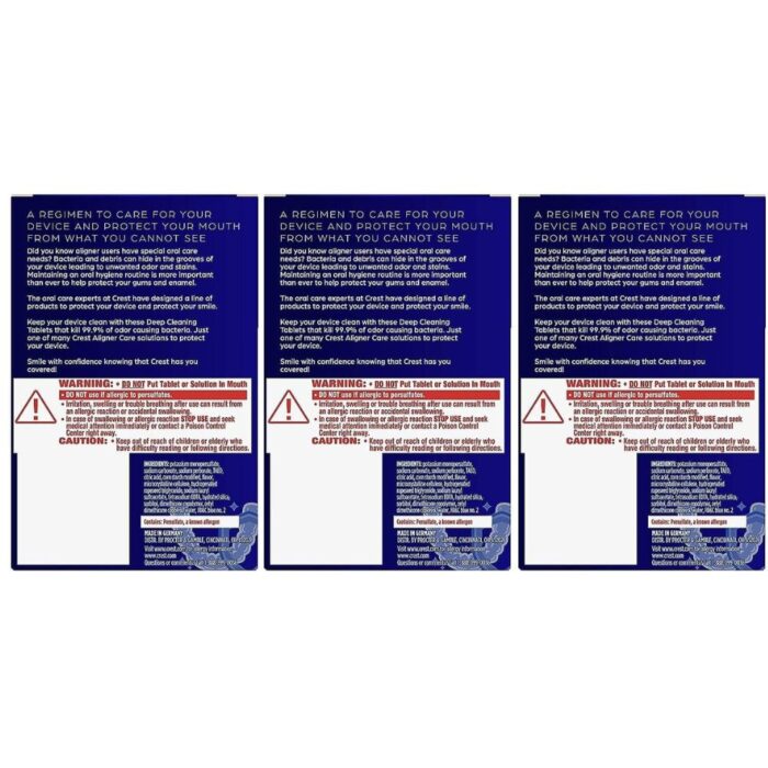 Crest Aligner Care Deep Cleaning Anti-Bacterial Tablets for Aligners, Retainers, Mouthguards, 60-Count, Pack of 3 - Image 3