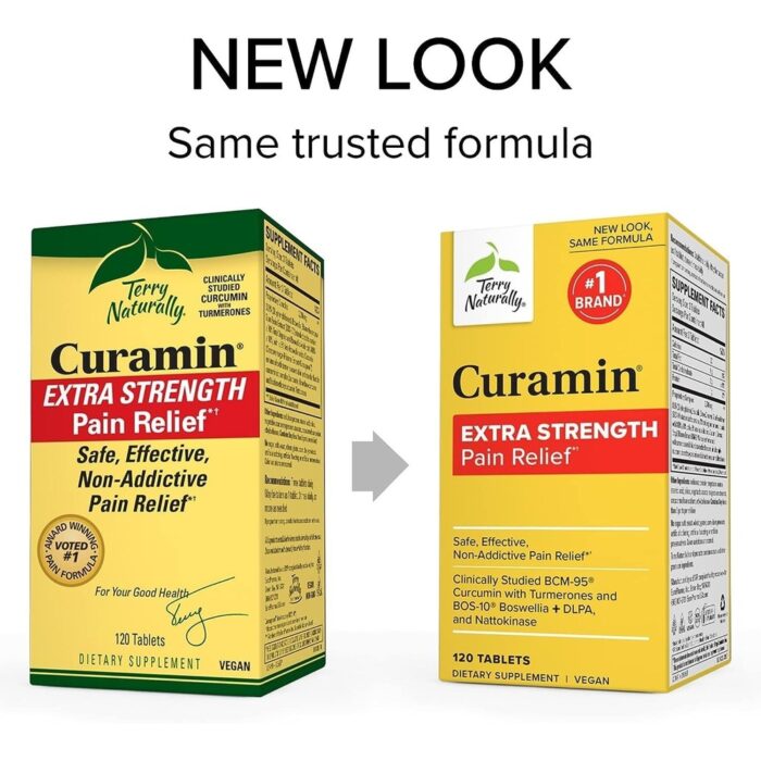 LOW MOQ Wholesale Terry Naturally Curamin Extra Strength - Pain Relief Supplement, 120 Tablets, Non-GMO, Vegan, Curcumin & Nattokinase - Image 3