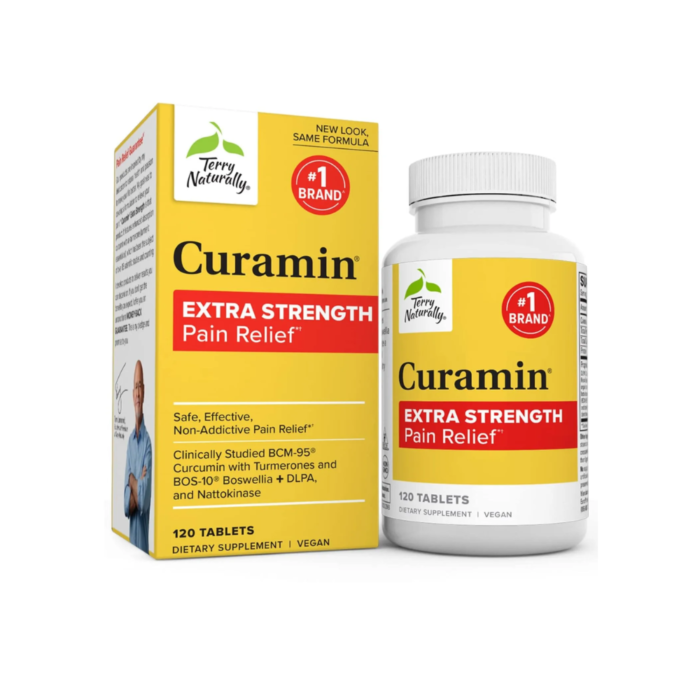 LOW MOQ Wholesale Terry Naturally Curamin Extra Strength - Pain Relief Supplement, 120 Tablets, Non-GMO, Vegan, Curcumin & Nattokinase