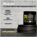 Ascent Clean Creatine Monohydrate Powder - 5G Per Serving, Creapure Creatine Supplement - Unflavored, 45 Servings