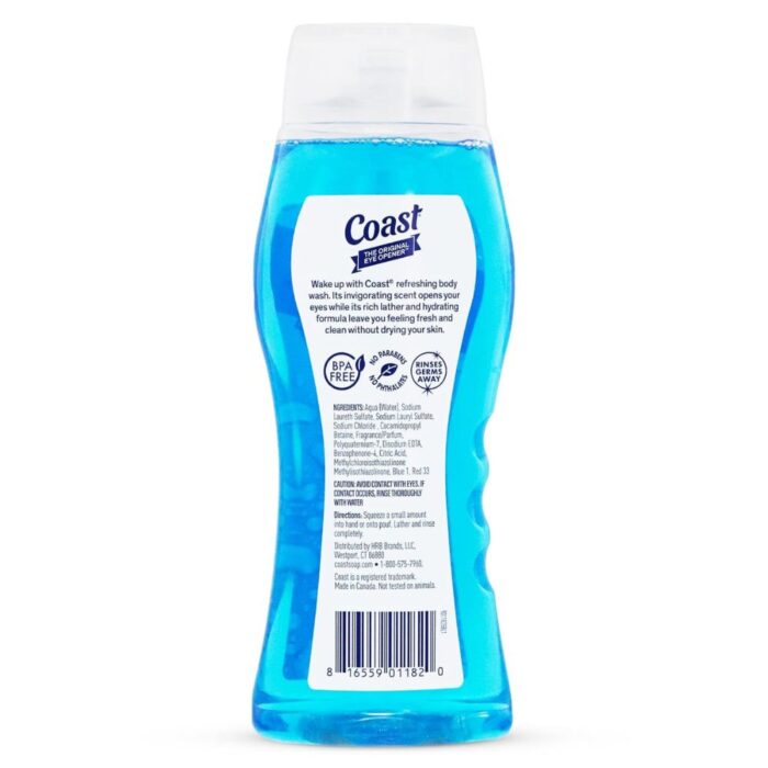 Coast 2-in-1 Hair and Body Wash, Classic Scent - Men's Body Wash, Shampoo & Conditioner - 6 Pack x 18 Fl Oz - Moisturizing - Image 3