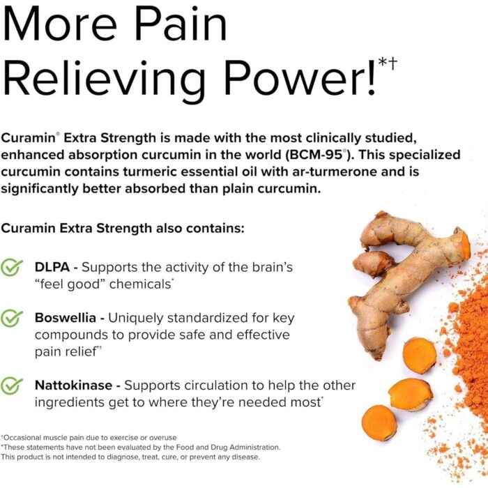LOW MOQ Wholesale Terry Naturally Curamin Extra Strength - Pain Relief Supplement, 120 Tablets, Non-GMO, Vegan, Curcumin & Nattokinase - Image 2