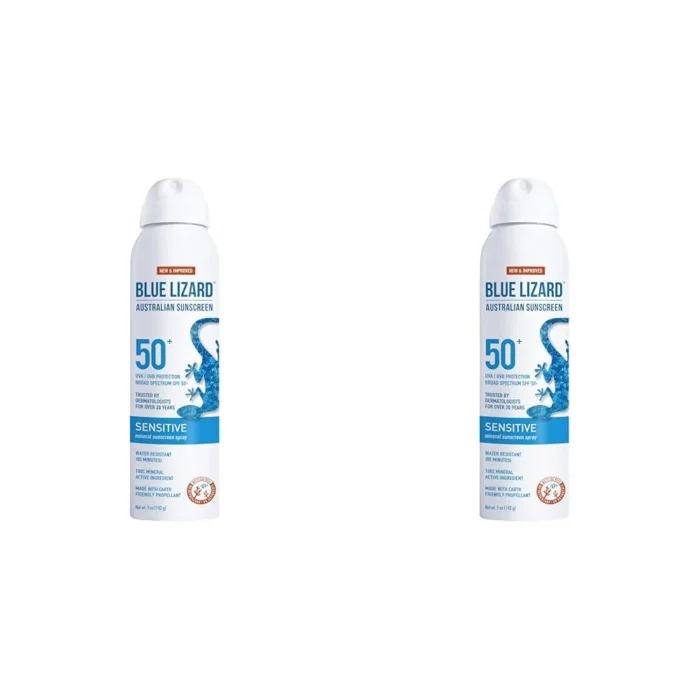 Blue Lizard Sensitive Mineral Sunscreen Spray SPF 50+, Dermatologist-Recommended Brand, Broad-Spectrum UVA/UVB Protection, Water-Resistant, Zinc Oxide Formula, 5 fl oz - Image 2