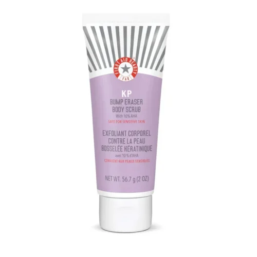 First Aid Beauty KP Bump Eraser Body Scrub Exfoliant for Keratosis Pilaris with 10% AHA – 8 oz