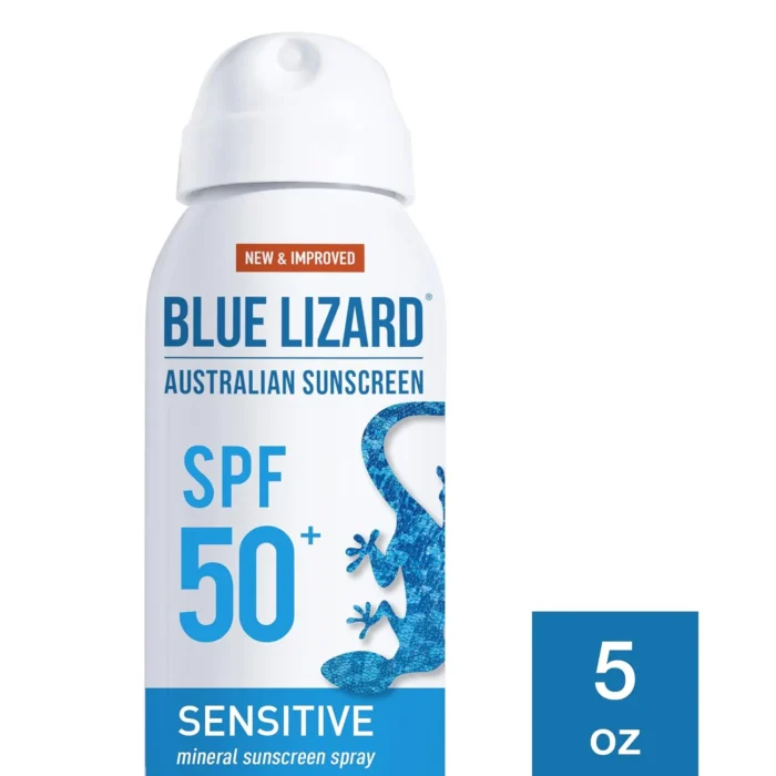 Blue Lizard Sensitive Mineral Sunscreen Spray SPF 50+, Dermatologist-Recommended Brand, Broad-Spectrum UVA/UVB Protection, Water-Resistant, Zinc Oxide Formula, 5 fl oz - Image 5