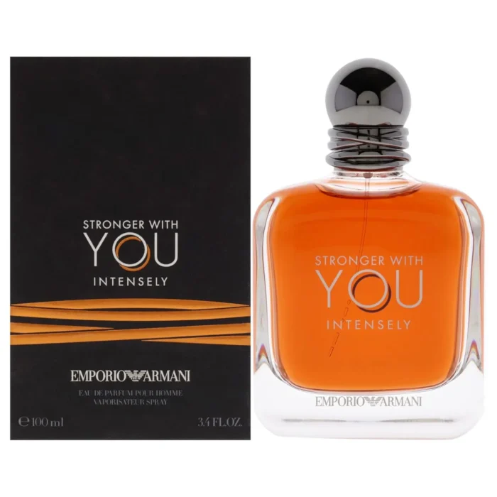 GIORGIO ARMANI Emporio Stronger With You Intensely for Men Eau De Parfum, Clean, 3.4 Fl Oz