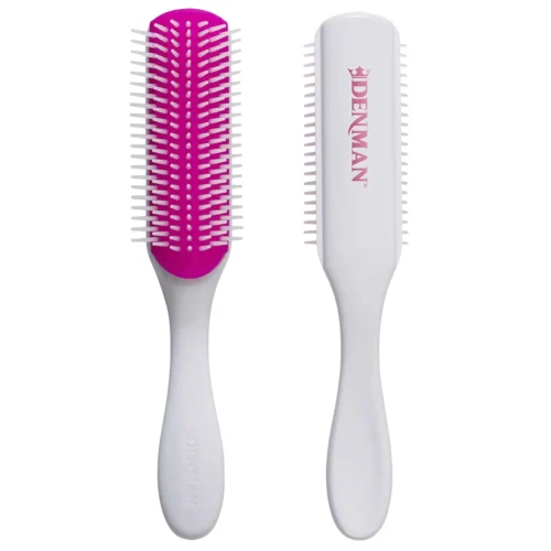 Denman Curly Hair Brush D3 (Black & Red) 7 Row Styling Brush for Detangling, Separating, Shaping and Defining Curls - For Women and Men