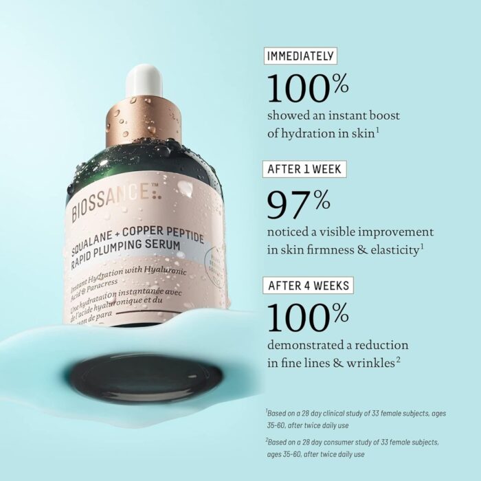 BIOSSANCE Squalane + Lactic Acid Resurfacing Night Serum - Vegan 10% Lactic Acid Face Serum for Skin Texture and Fine Lines - Gentle Night Exfoliant, Hydrating - Pore Reducer for Face, - Image 4