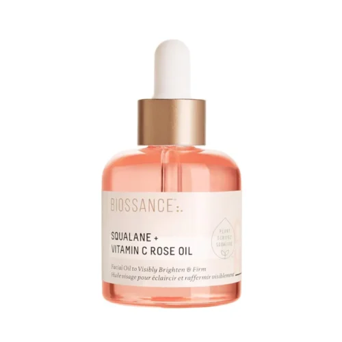 BIOSSANCE Squalane + Vitamin C Rose Oil. Facial Oil to Visibly Brighten, Hydrate, Firm and Reveal Radiant Skin