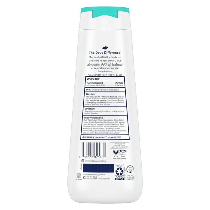 Dove Body Wash Care & Protect Antibacterial 4 Count For All Skin Types Protects from Dryness 20 oz - Image 6