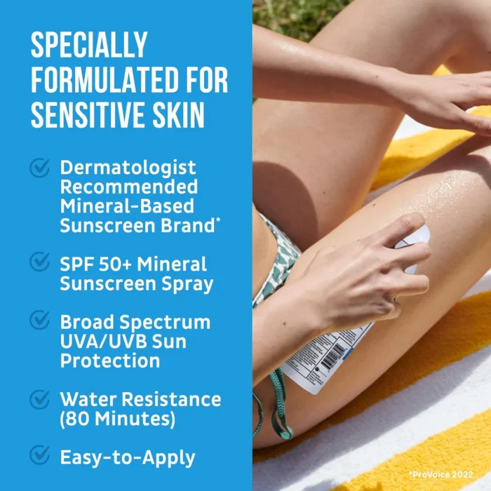 Blue Lizard Sensitive Mineral Sunscreen Spray SPF 50+, Dermatologist-Recommended Brand, Broad-Spectrum UVA/UVB Protection, Water-Resistant, Zinc Oxide Formula, 5 fl oz - Image 7