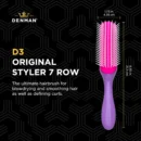 Denman Curly Hair Brush D3 (Black & Red) 7 Row Styling Brush for Detangling, Separating, Shaping and Defining Curls - For Women and Men