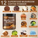 Mushroom Coffee for Smoothies/Latte, Mushroom Powder Blend (57 Servings) with Lions Mane, Reishi, Cordyceps, Turkey Tail, Chaga - Mushroom Supplement for Energy, Focus, Immune- 8 oz