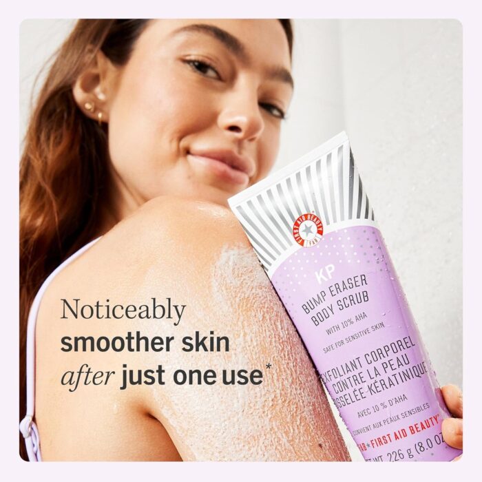 First Aid Beauty KP Bump Eraser Body Scrub Exfoliant for Keratosis Pilaris with 10% AHA – 8 oz - Image 3