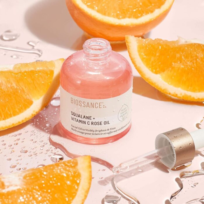 BIOSSANCE Squalane + Vitamin C Rose Oil. Facial Oil to Visibly Brighten, Hydrate, Firm and Reveal Radiant Skin - Image 3