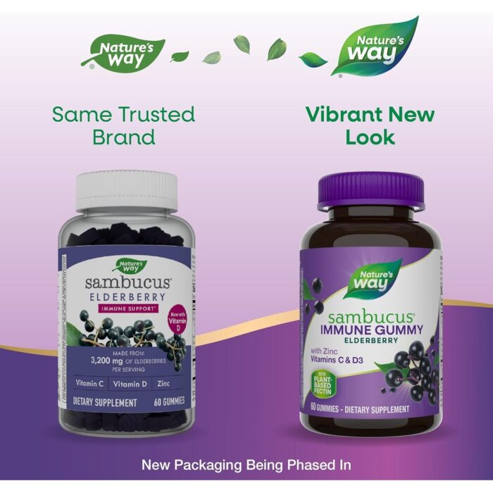 wholesale Nature’s Way Elderberry Immune Gummies - Vitamin C, D3 & Zinc for Daily Immune Health, Gluten-Free LOW MOQ - Image 6