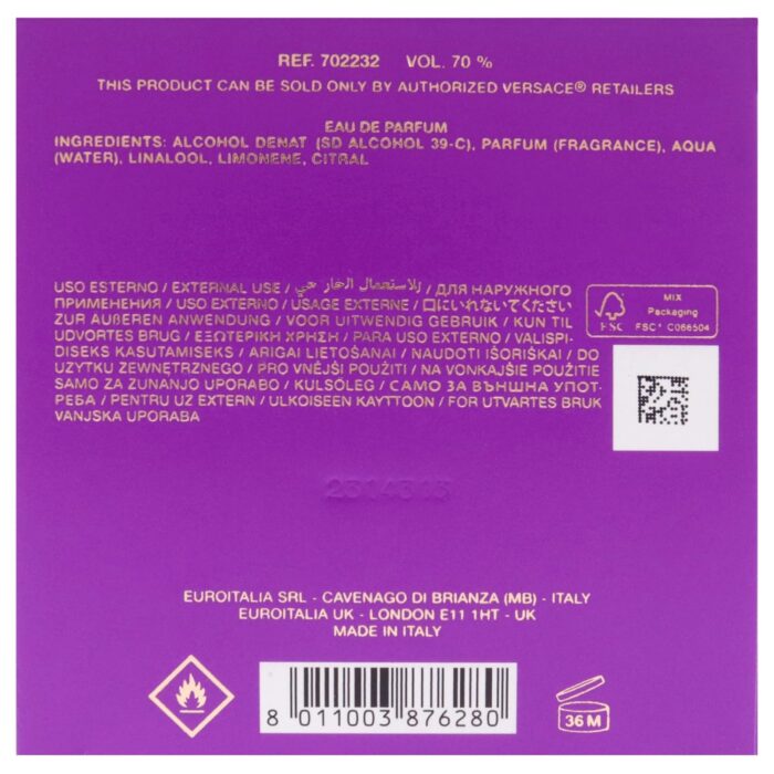 Wholesale Versace Dylan Purple EDP 3.4 oz | LOW MOQ Available for Women – EDP Spray - Image 3
