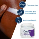 CeraVe Skin Renewing Night Cream | Niacinamide, Peptide Complex, and Hyaluronic Acid Moisturizer for Face | 1.7 Ounce, Packaging
