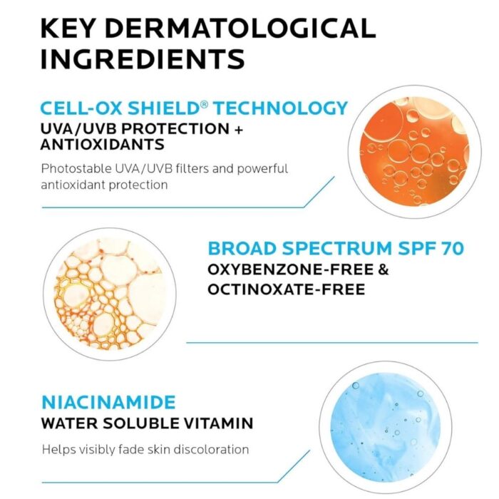 La Roche-Posay Anthelios UV Correct Sunscreen Moisturizer SPF 70, Daily Anti-Aging Face Moisturizer with Niacinamide to Even Skin Tone & Fine Lines - Image 4