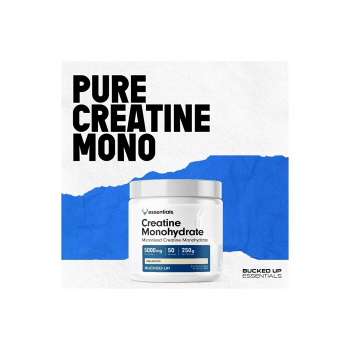 Bucked Up Creatine Monohydrate 250 Grams Micronized Powder, Essentials (50 Servings) - Image 2