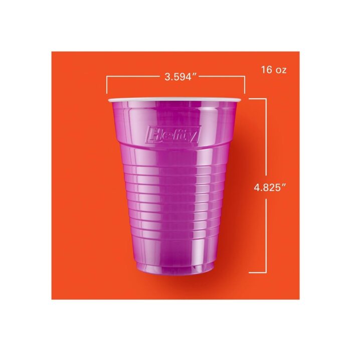 Wholesale Hefty Party On Disposable Plastic Cups, Assorted, 16 Ounce, 100 Count - Low MOQ - Image 2