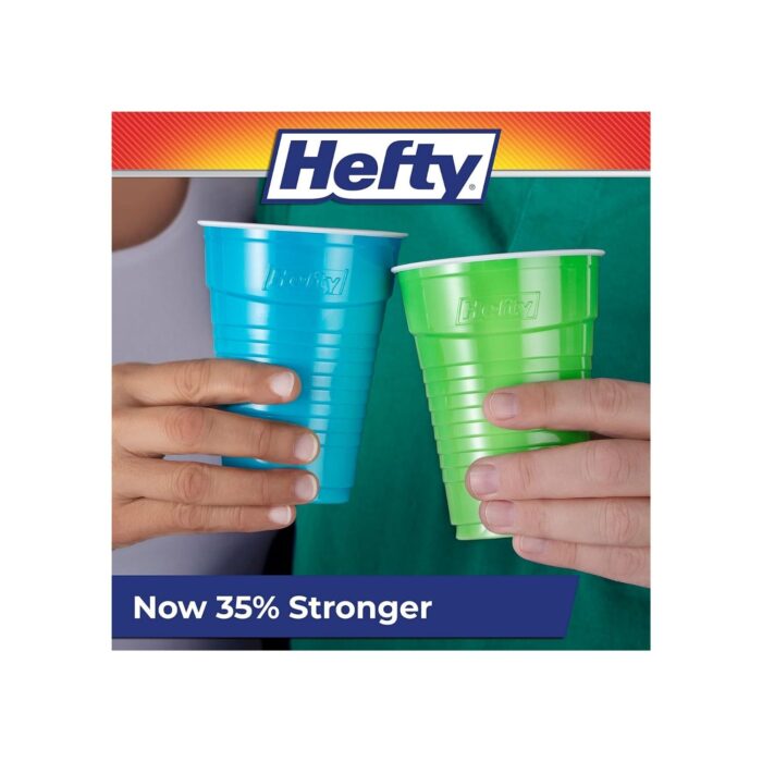 Wholesale Hefty Party On Disposable Plastic Cups, Assorted, 16 Ounce, 100 Count - Low MOQ - Image 4