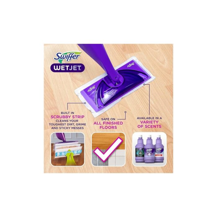 Wholesale LOW MOQ Swiffer WetJet Hardwood Spray Mop Kit – 10 Pads, Solution & Batteries - Image 3