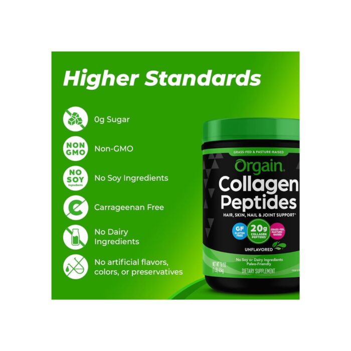 LOW MOQ Wholesale Orgain Collagen Peptides Powder - Hair, Skin, Nail & Joint Support, 1lb - Image 2