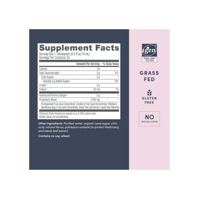 NeoCell Liquid Collagen, Skin, Hair, Nails and Joints Supplement, Includes Fruit Juice Concentrates and Green Tea Blend, Pomegranate, 16 oz., 1 Bottle - Image 4