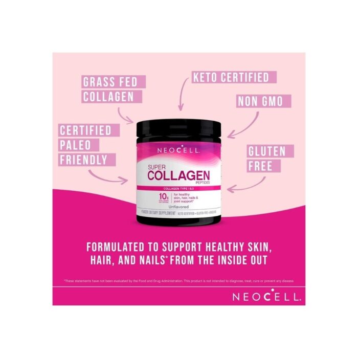 NeoCell Super Collagen Peptides, Grass-Fed Collagen Types 1 and 3, Unflavored, 21.2 Ounces (Package May Vary) - Image 3