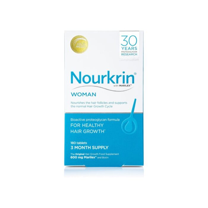 Nourkrin Woman for Healthy Hair Growth food supplement with Marilex, biotin and silica 180 tablet pack (3 month supply) - Image 3