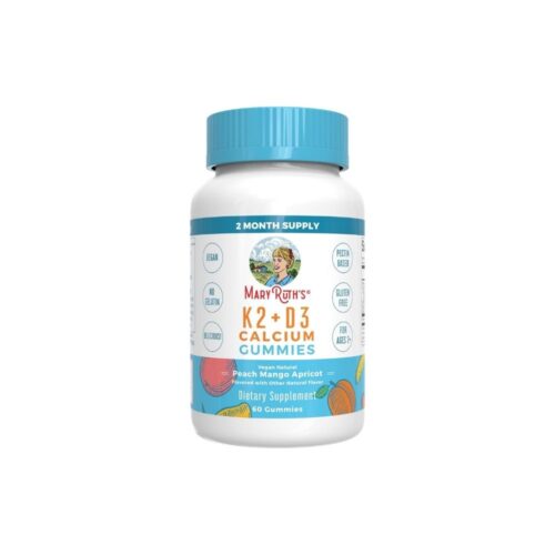 MaryRuth Organics Calcium with Vitamin D & Vitamin K2, 2 Month Supply, Calcium Supplement Supports Bone Health & Joint Support, with Vitamins D3 K2 Gummies, Vegan, Non-GMO, Gluten Free, 60 Count