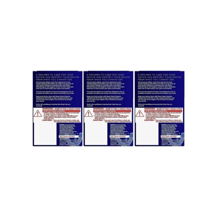 Crest Aligner Care Deep Cleaning Anti-Bacterial Tablets for Aligners, Retainers, Mouthguards, 60-Count, Pack of 3 - Image 4