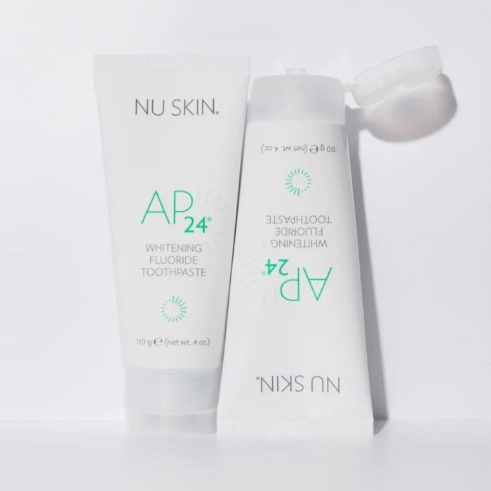 Nu Skin AP 24 Whitening Fluoride Toothpaste | 4oz | Brightens and Whitens Teeth | Helps Prevent Dental Cavities | Gentle Vanilla Mint Formula | 2 Pack
