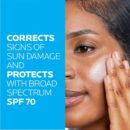 La Roche-Posay Anthelios UV Correct Sunscreen Moisturizer SPF 70, Daily Anti-Aging Face Moisturizer with Niacinamide to Even Skin Tone & Fine Lines