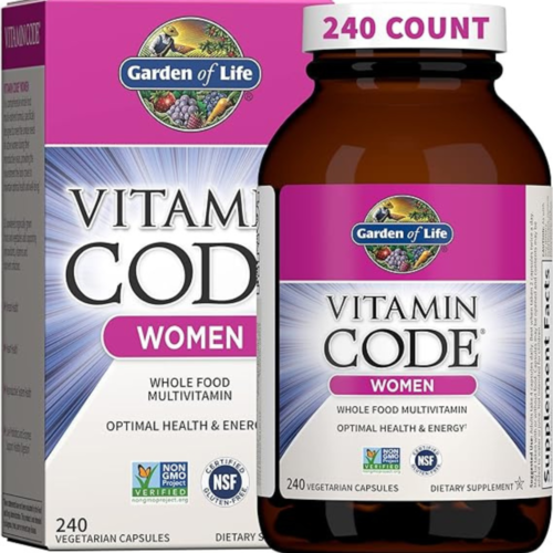 Garden of Life Multivitamin for Women, Vitamin Code Women's Multi, Whole Food, Vitamins, Iron, Folate not Folic Acid, Probiotics, Vegetarian Supplements for Womens Energy, 240 Count