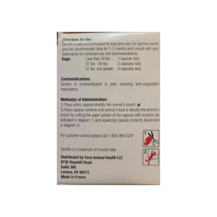 SEGMINISMART CEVA Animal Health D59010B Senilife Nutritional Supplement for Elderly Dogs- 30 capsules - Image 2