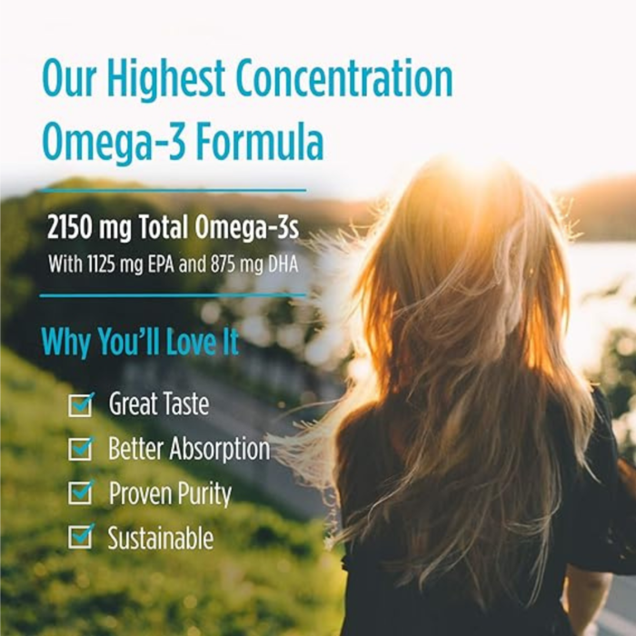 Nordic Naturals ProOmega 2000, Lemon Flavor - 120 Soft Gels - 2150 mg Omega-3 - Ultra High-Potency Fish Oil - EPA & DHA - Promotes Brain, Eye, Heart, & Immune Health - Non-GMO - 60 Servings - Image 2