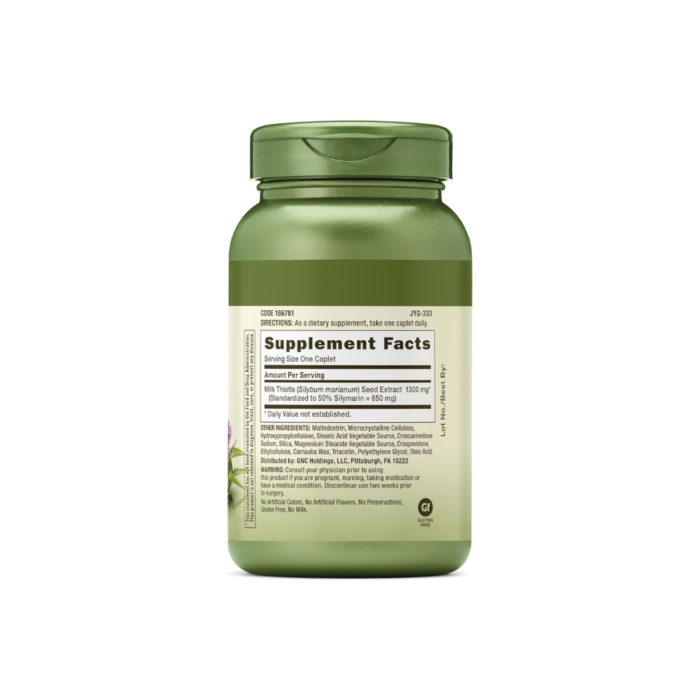GNC Herbal Plus Milk Thistle 1300mg | Supports Healthy Liver Function | Vegetarian | 120 Count - Image 3