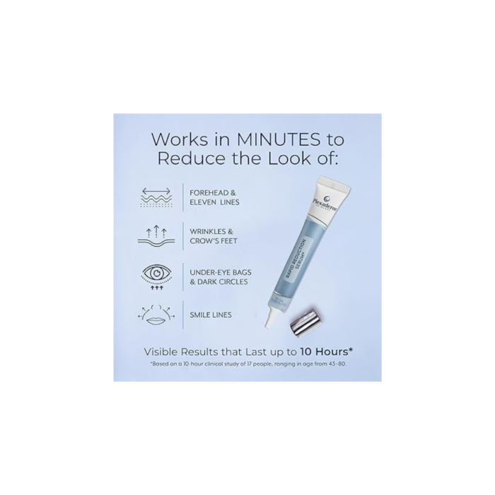 Plexaderm Rapid Reduction Eye Serum - Visibly Reduces Under-Eye Bags, Wrinkles, Dark Circles, Fine Lines & Crow's Feet Instantly, Anti Aging Wrinkle Remover for Face, Full Size Tube - Image 3