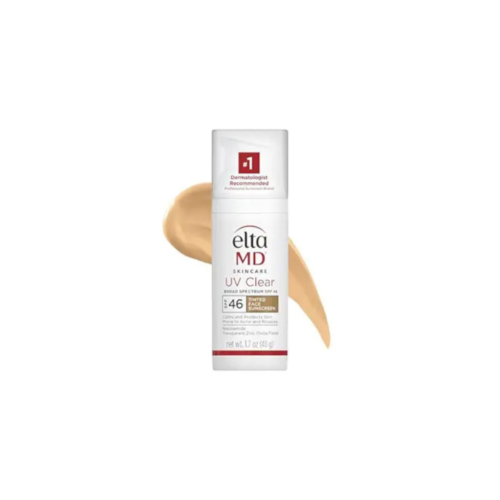 EltaMD UV Clear Tinted Face Sunscreen, SPF 46 Oil- Free Tinted Sunscreen with Zinc Oxide, Dermatologist Recommended Sunscreen, 1.7 oz Pump