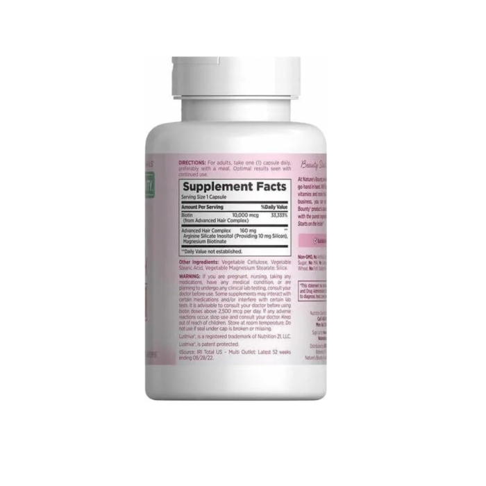 Nature's Bounty Hair Growth Supplement, 1 Per Day, Clinically Shown to Support Thicker, Fuller Hair, with Biotin, Silicon And Arginine, 90 Capsules - Image 3