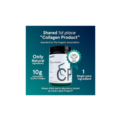 Puori - CP1 Pure Collagen Peptides Powder - Hair, Skin, Nails - Joint, Bones Support - Hydrolyzed Protein, Unflavored, 30 Servings